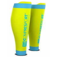 CompresSport Calf Sleeves R2 V2 Fluor Geel-Blauw