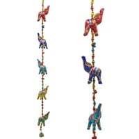 Decoratieve slinger stoffen Olifantjes (80 cm)