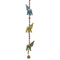 Decoratieve slinger stoffen Olifantjes (80 cm)