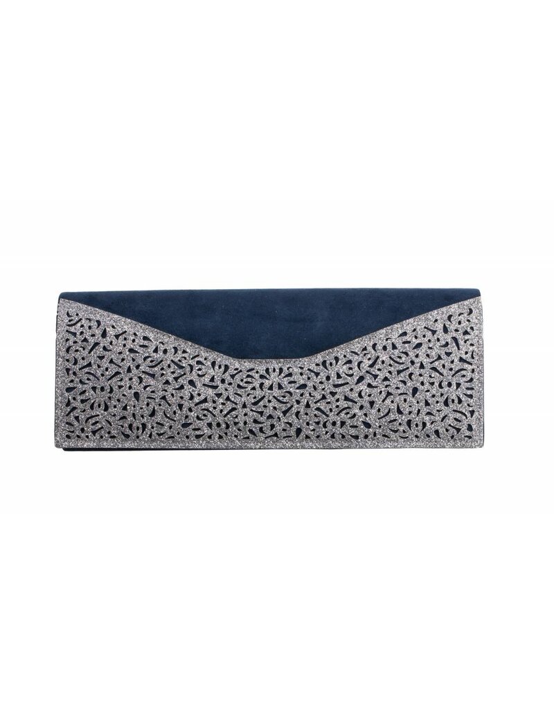 Glamour ET428B Navy/Silver Suede Bag