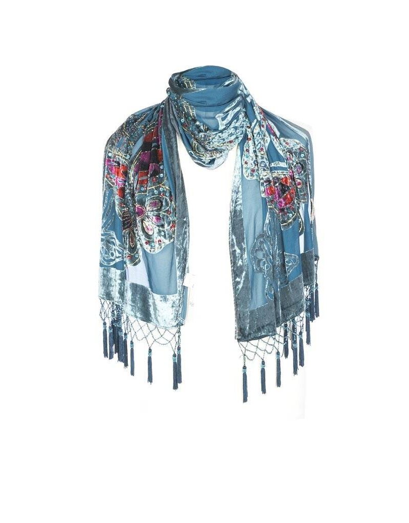 Jay Ley DVRB85A-07M Silk Butterfly Devore Shawl