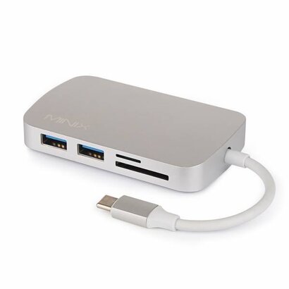 MINIX NEO C, USB-C Multiport Adapter met VGA poort Zilver