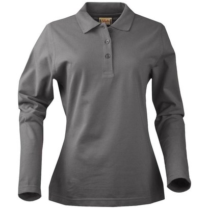 Geocaching Polo dames LS staalgrijs