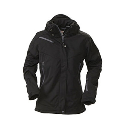 Geocaching softshell skeleton dames zwart
