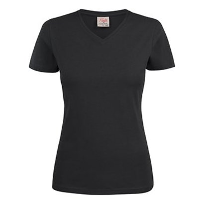 Geocaching v-neck t-shirt dames zwart