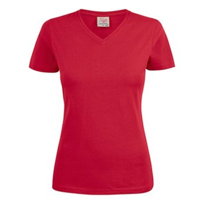 Geocaching v-neck t-shirt dames rood