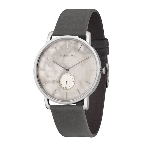 Kerbholz Fritz White Marble/Asphalt Horloge Kerbholz Fritz White Marble/Asphalt Horloge