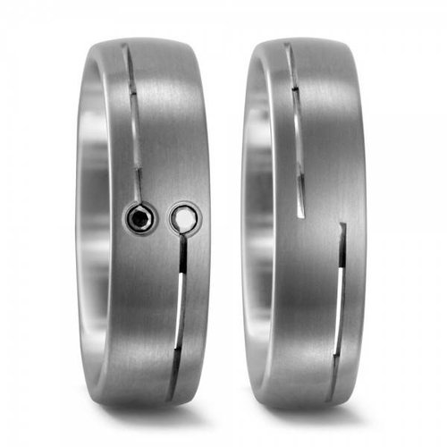 TitanFactory Titanium trouwringen 51664ZW TitanFactory Titanium trouwringen 51664ZW