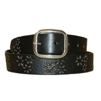 Ceinture noire avec motifs floraux