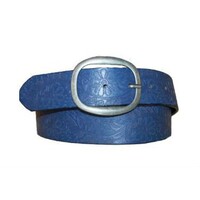 Gürtel blau mit Blumenmotiv