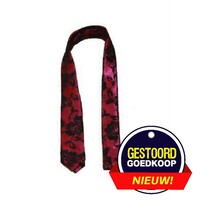 Krawatte schmales Rosa mit Rosenmotiv