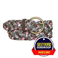 Gürtel braun geflochten mit Rosenmotiv