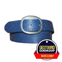 Gürtel blau mit Blumenmotiv