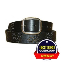 Ceinture noire avec motifs floraux