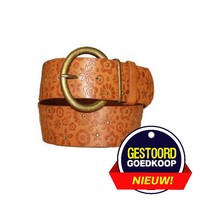 Gürtel braun mit Blumenmotiv
