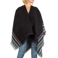 Damen poncho one size von Best Fashion - schwarz
