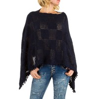 Poncho pour femme de Best Fashion taille unique - bleu