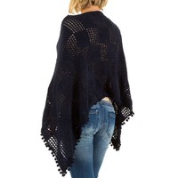 Poncho pour femme de Best Fashion taille unique - bleu