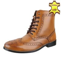Herren Leder Stiefeletten von COOLWALK - hellbraun