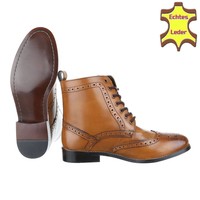 Herren Leder Stiefeletten von COOLWALK - hellbraun