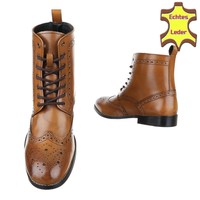 Herren Leder Stiefeletten von COOLWALK - hellbraun