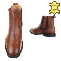 Herren Leder Stiefeletten von COOLWALK - hellbraun