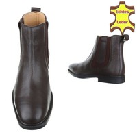 Herren Leder Stiefeletten von COOLWALK - dunkelbraun