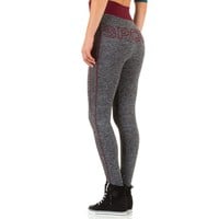 Dames legging van Best Fashion Gr. one size -grijs/bordeaux