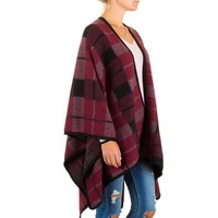 Damen Poncho von Best Fashion Gr. one size - bordeaux