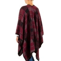 Damen Poncho von Best Fashion Gr. one size - bordeaux