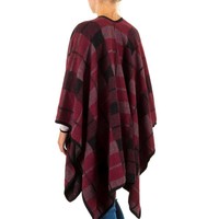 Dames Poncho van Best Fashion one size - Donker Rood