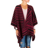 Damen Poncho von Best Fashion Gr. one size - wine