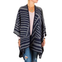 Damen Poncho von Best Fashion Gr. one size - blue