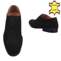 Leder Freizeitschuhe - schwarz