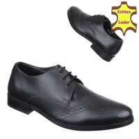 Herren Business Schuhe - Black Leather