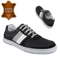 Herren Leder Freizeitschuhe - schwarzgrau