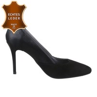 Damen Pump - schwarzes Leder