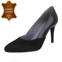Damen Pump - schwarzes Leder