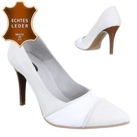 Damen Pumps - weißes Leder