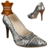 Damen Pumps - schwarzes Leder