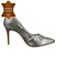 Damen Pumps - schwarzes Leder
