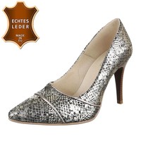 Damen Pumps - schwarzes Leder