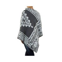 Damen Poncho Gr. eine Größe - grau