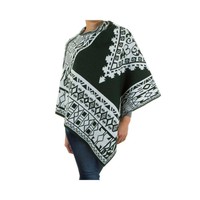 Damen Poncho Gr. eine Größe - grün