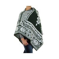 Damen Poncho Gr. eine Größe - grün