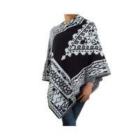 Damen Poncho Gr. eine Größe - dunkelblau