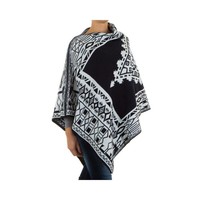 Damen Poncho Gr. eine Größe - dunkelblau