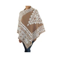 Damen Poncho Gr. eine Größe - beige