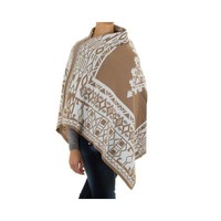 Damen Poncho Gr. eine Größe - beige