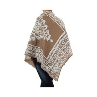 Damen Poncho Gr. eine Größe - beige